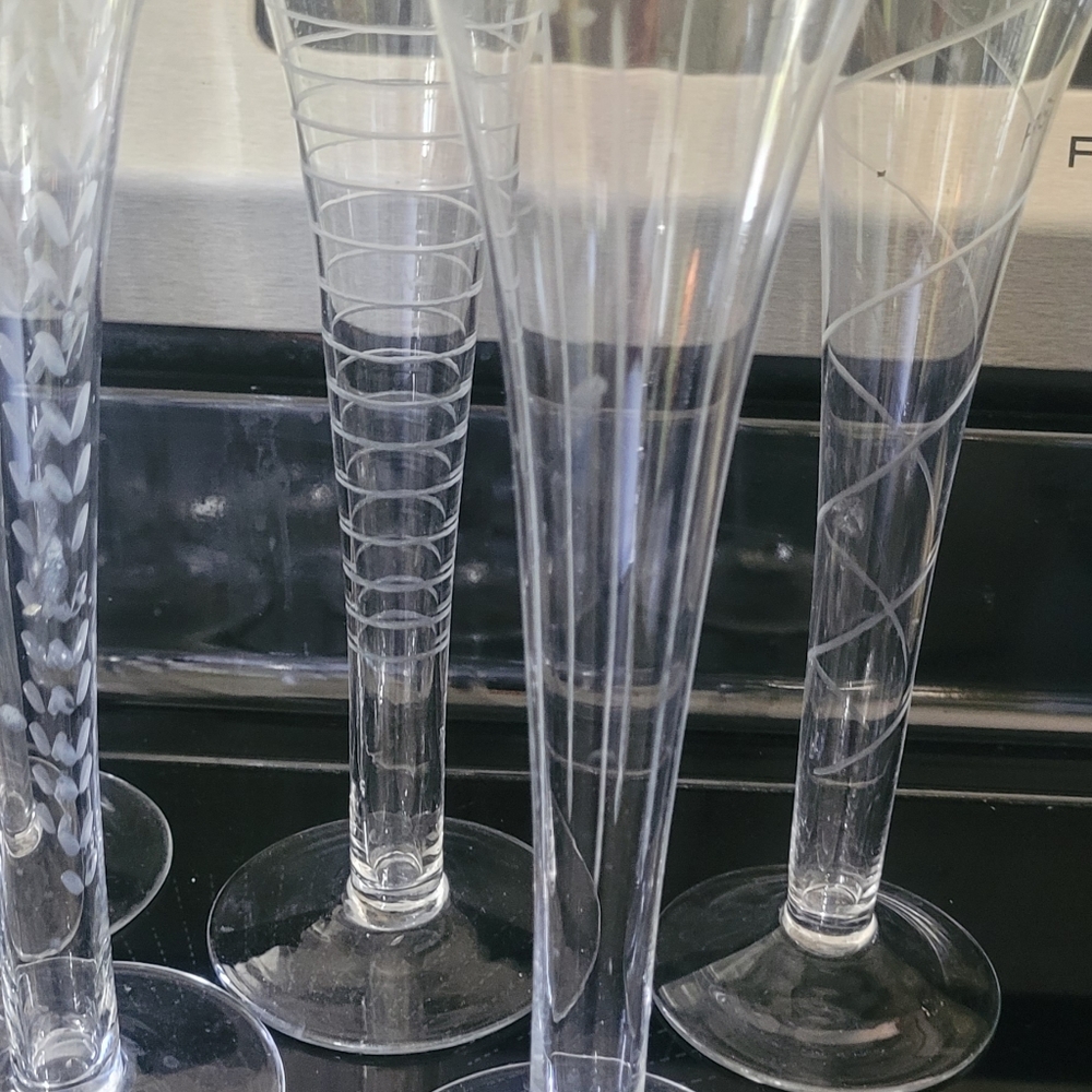 Beautiful Crystal 10" Champagne Flutes...set of 6